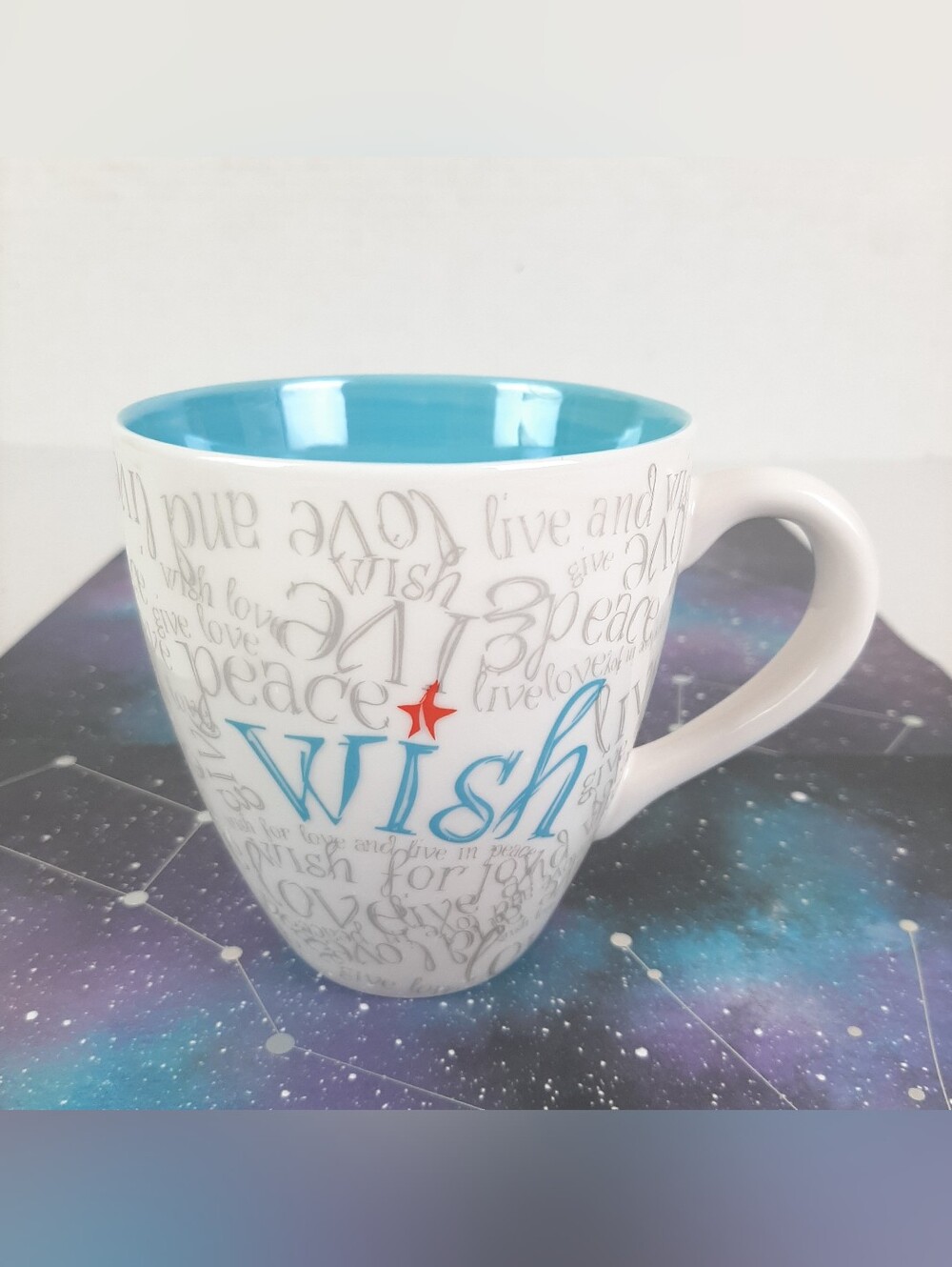 🛍Starbucks "Wish" Peace Love Joy Christmas Coffee Tea Mug 12 oz